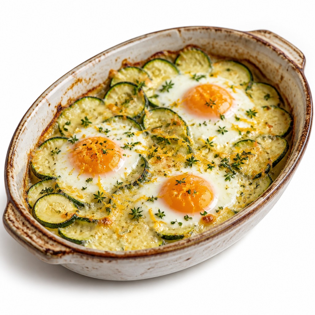 Gebackene Eier mit Zucchini und Parmesan