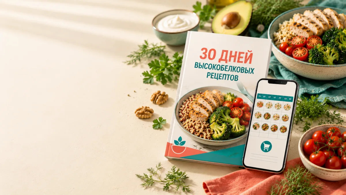 Книга KlarTeller с планом высокобелкового питания на 30 дней